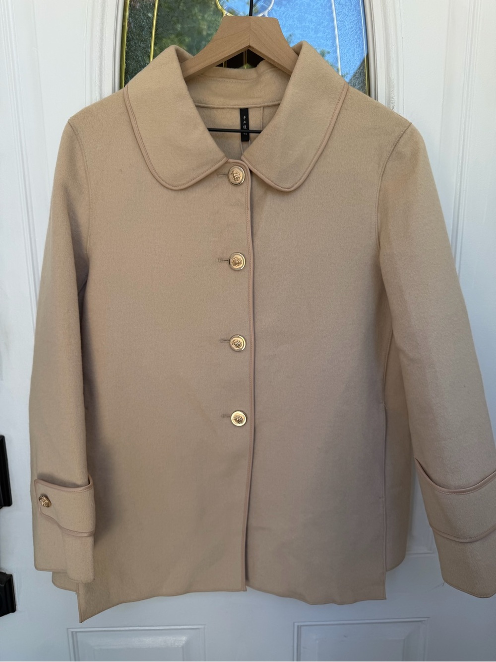 NWT Classic Women's 100% Wool Cream Button-Front Coat Small / Medium